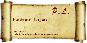 Puchner Lajos névjegykártya